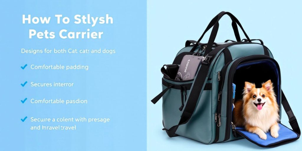 Stylish pet carrier for cats and dogs with a pet.